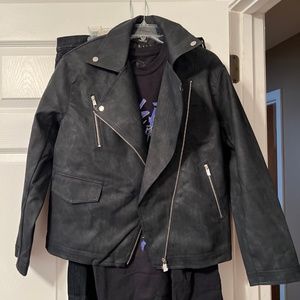 Faux Leather Moto Jacket Size Medium